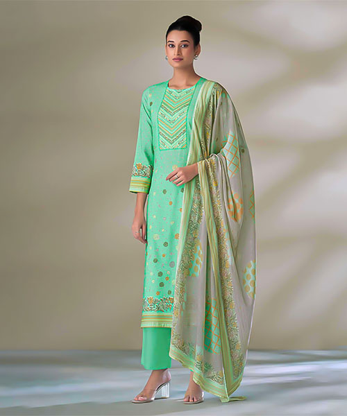 Green  Cotton Lawn Casual Wear Salwar Kameez in austin
