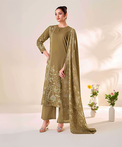 Olive Green  Cotton Lawn  Casual Wear Salwar Kameez in norway