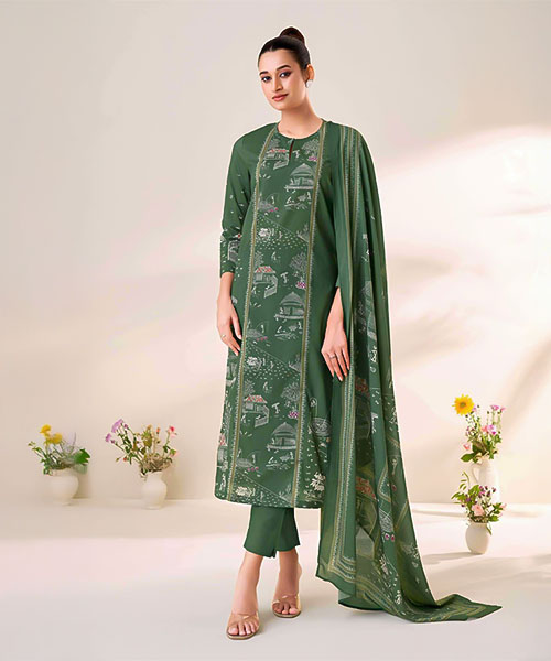 Green  Cotton Lawn  Casual Wear Salwar Kameez in norway
