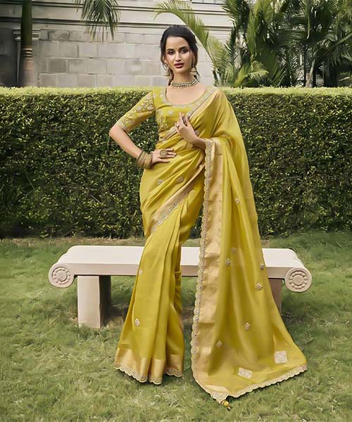 Green  Tissue Silk Designer Saree in newport