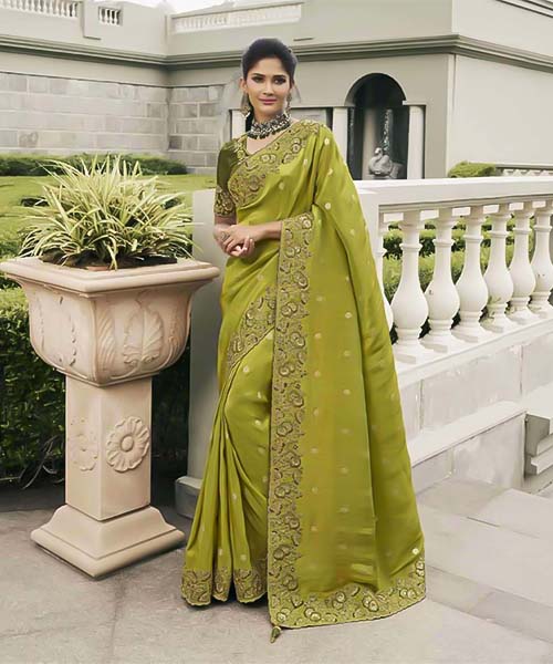 Green  Tissue Silk Designer Saree in tucson
