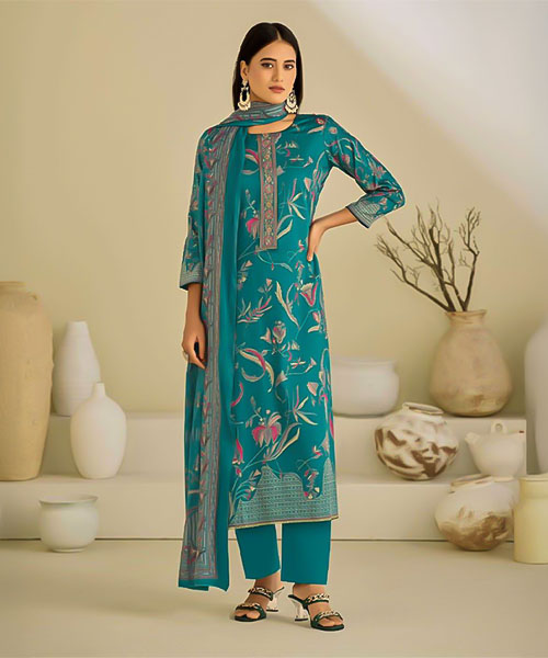 Green  Jam Satin Casual Wear Salwar Kameez in oxford