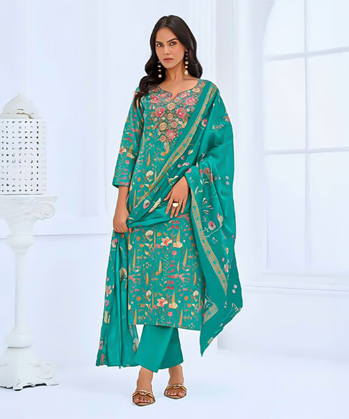 Green  Cotton Casual Wear Salwar Kameez