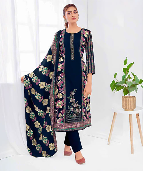Blue  Jam Satin Casual Wear Salwar Kameez in bulgaria