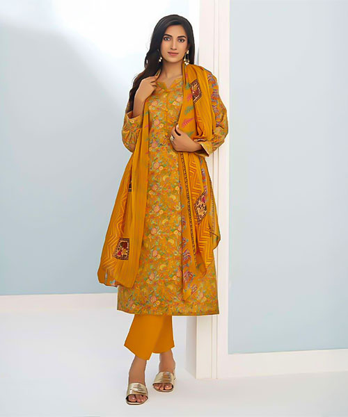 Yellow  Cambric Cotton Casual Wear Salwar Kameez in india
