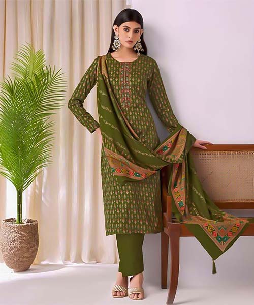 Green  Jam Satin Casual Wear Salwar Kameez in oxford