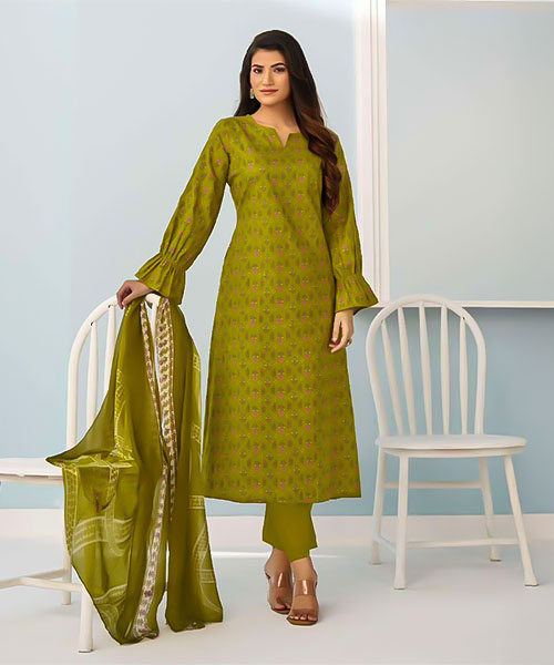 Green  Cambric Cotton Casual Wear Salwar Kameez in india