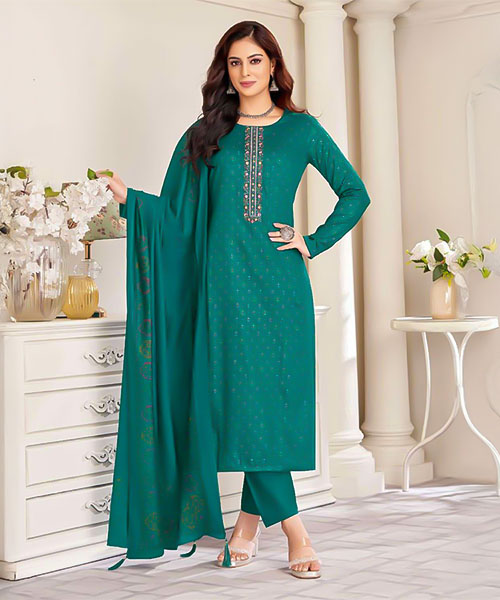 Green  Jam Satin Casual Wear Salwar Kameez in bulgaria