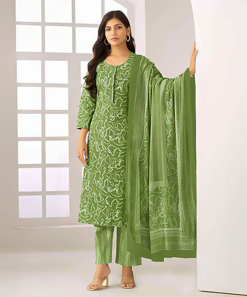 Green  Cotton Casual Wear Salwar Kameez in lichfield