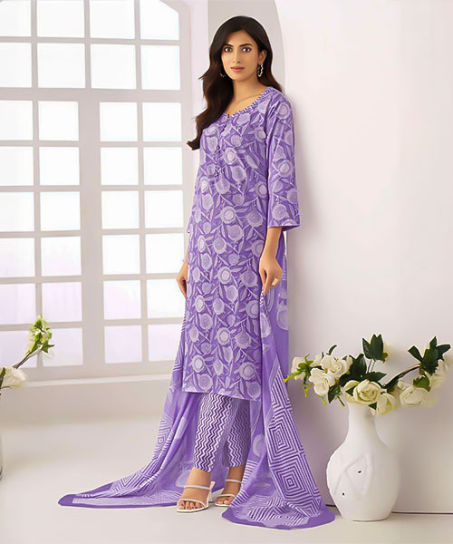 Purple  Cotton Casual Wear Salwar Kameez in lichfield