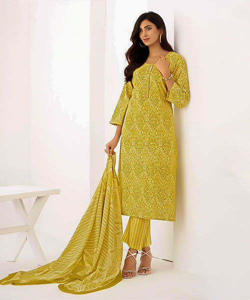 Yellow Cotton Casual Wear Salwar Kameez in lichfield