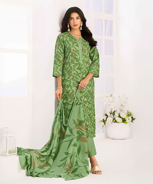 Green  Cotton  Casual Wear Salwar Kameez