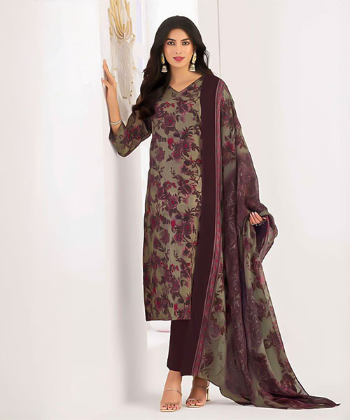 Brown Cotton  Casual Wear Salwar Kameez