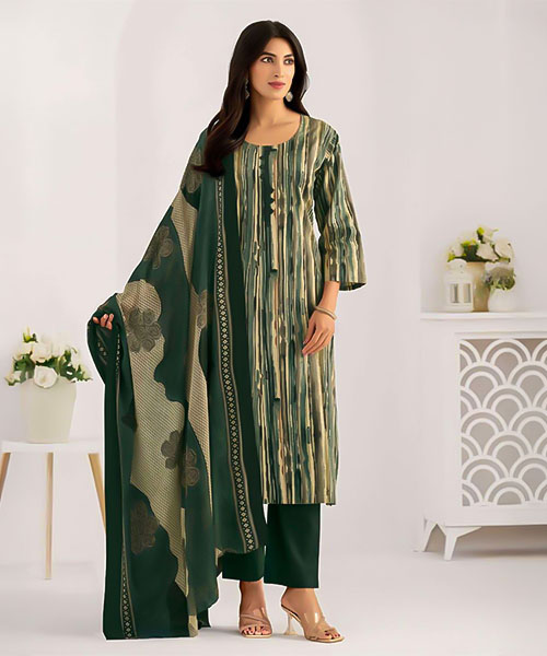 Green  Cotton  Casual Wear Salwar Kameez
