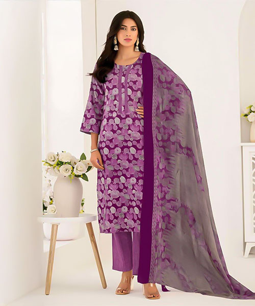 Purple  Cotton  Casual Wear Salwar Kameez