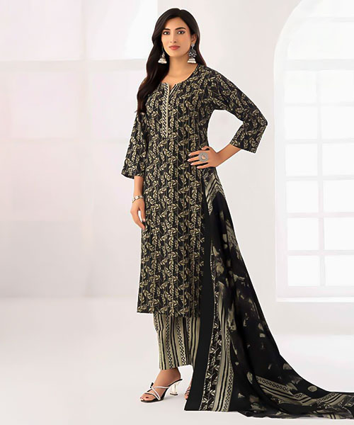 Black Cotton  Casual Wear Salwar Kameez