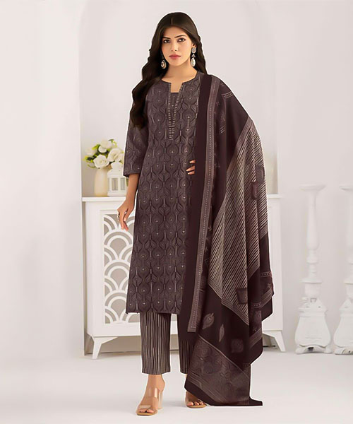 Brown Cotton  Casual Wear Salwar Kameez