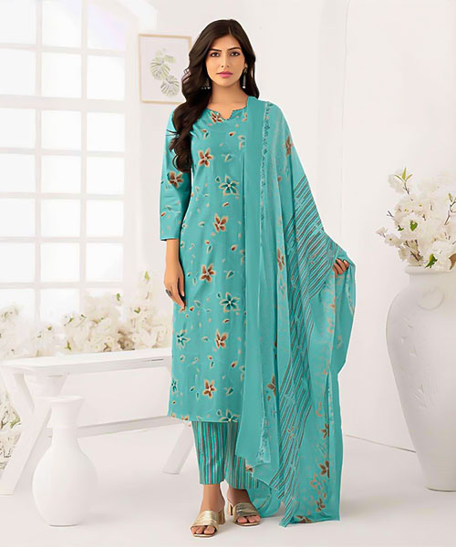 Blue Cotton  Casual Wear Salwar Kameez
