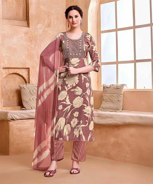 Pink  Rayon Casual Wear Salwar Kameez in ipswich
