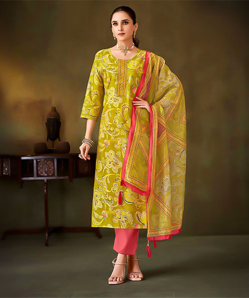 Green  Muslin Casual Wear Salwar Kameez in denver