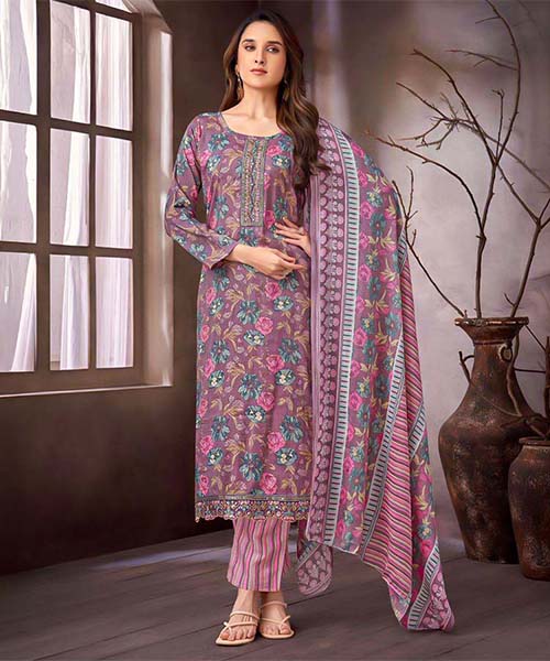 Purple Rayon Capsule Printed Salwar Kameez in mumbai