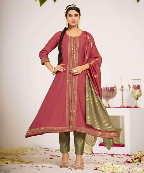 Red  Vertican Silk Casual Wear Kurti in northampton