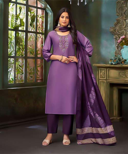 Purple Vertican Silk Casual Wear Salwar Kameez in united kingdom