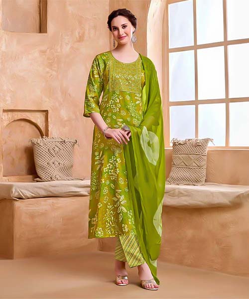 Green  Rayon Casual Wear Salwar Kameez in ipswich