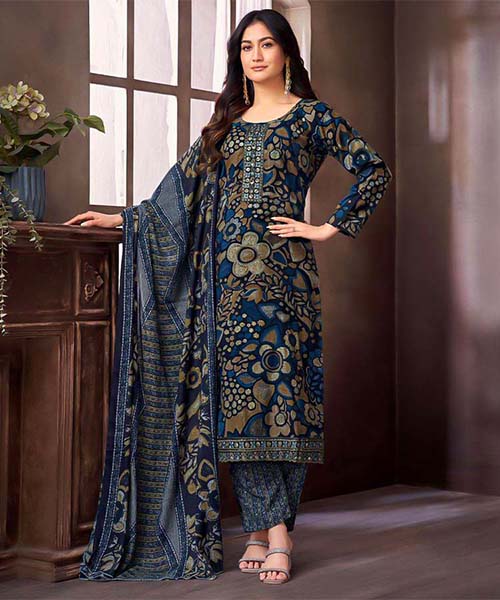 Blue Rayon Capsule Printed Salwar Kameez in mumbai