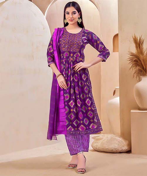 Purple Capsule Rayon Casual Wear Salwar Kameez in northampton