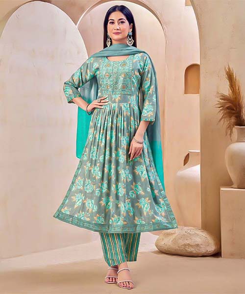 Sky Blue Capsule Rayon Casual Wear Salwar Kameez in northampton