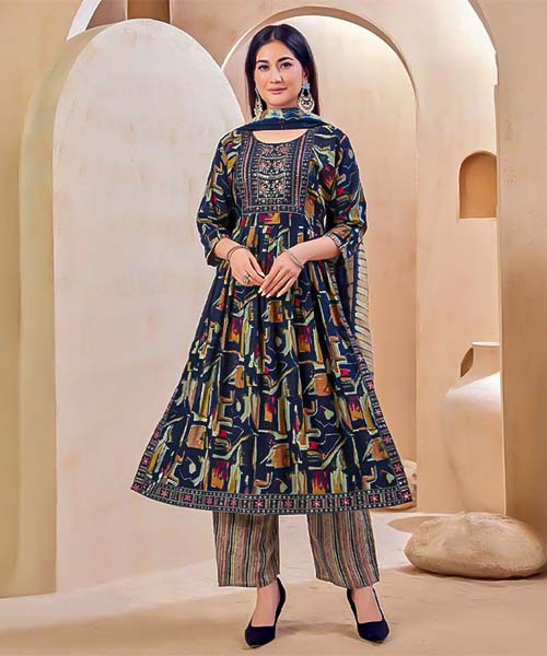 Blue Capsule Rayon Casual Wear Salwar Kameez in northampton