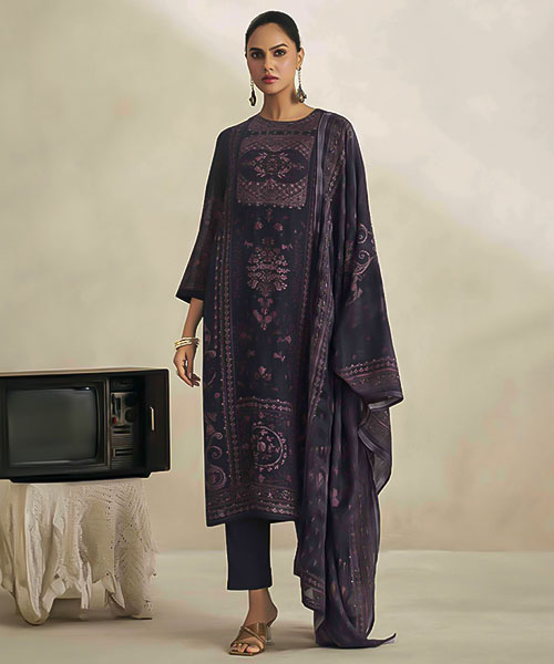 Black Linen Party Wear Salwar Kameez in germany