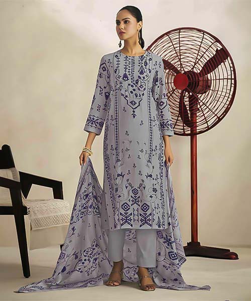 Grey Linen Party Wear Salwar Kameez in germany