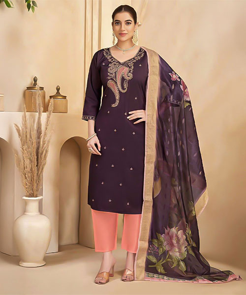 Purple  Fancy Casual Wear Salwar Kameez in seattle