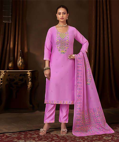 Purple Roman Casual Wear Salwar Kameez