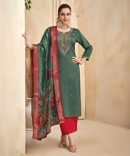 Green Fancy Casual Wear Salwar Kameez in seattle