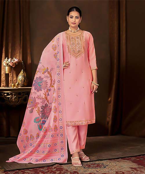 Pink Roman Casual Wear Salwar Kameez