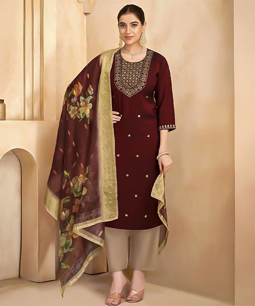 Brown Fancy Casual Wear Salwar Kameez in seattle