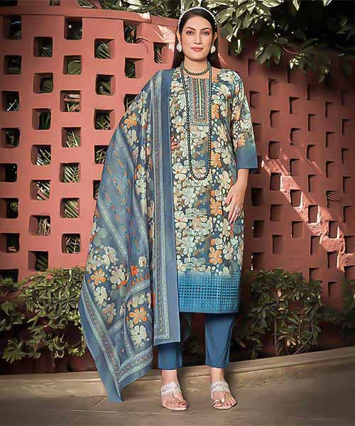 Blue  Lycra Printed Kurti in delhi