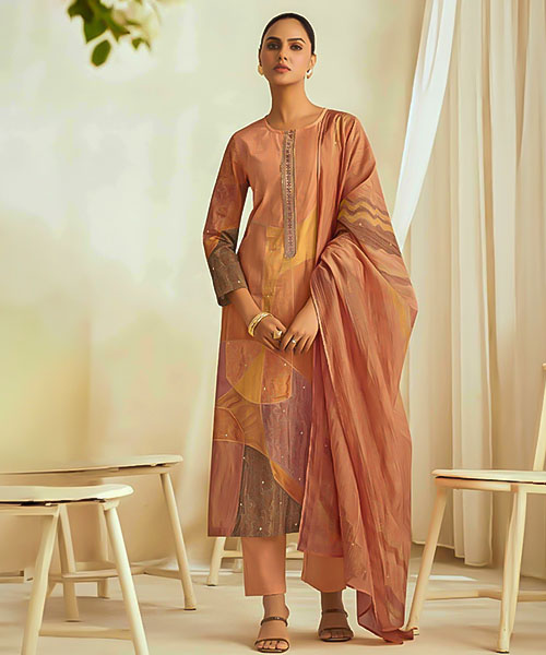 Orange  Cotton Lawn Party Wear Salwar Kameez in tulsa