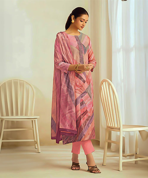 Pink  Cotton Lawn Party Wear Salwar Kameez in tulsa