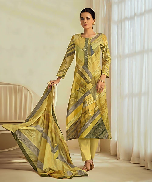 Green  Cotton Lawn Party Wear Salwar Kameez in tulsa