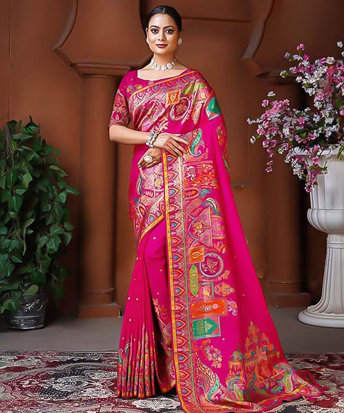 Red Dola Silk Designer Saree