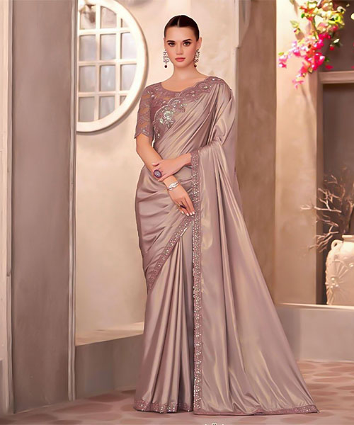 Golden Fancy Party Wear Saree in newport