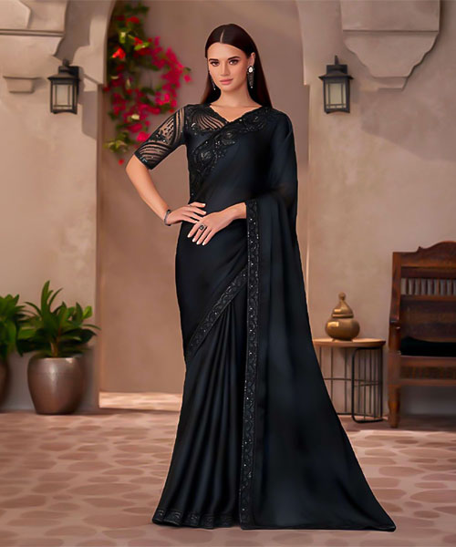 Black  Fancy Party Wear Saree in newport