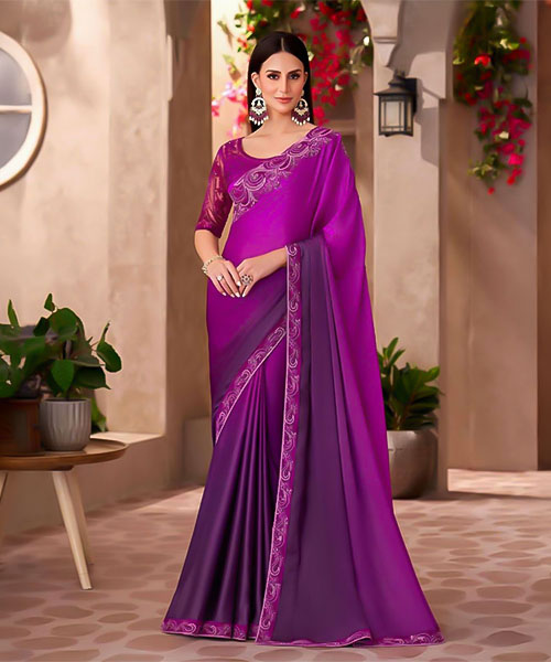 Violet Fancy Party Wear Saree in newport