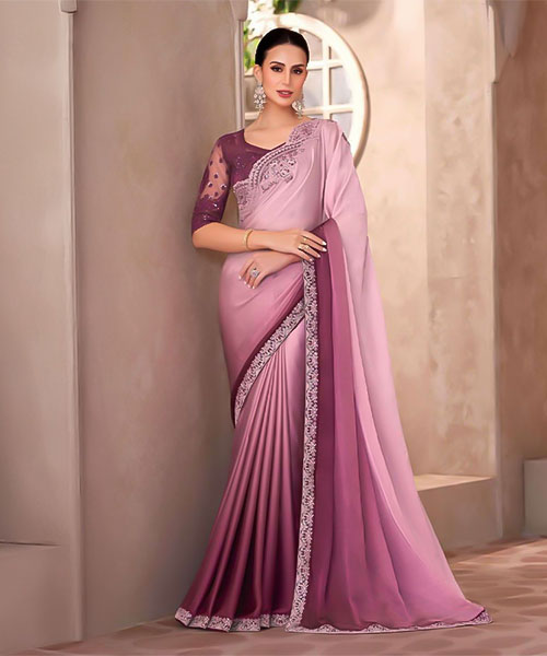 Purple Fancy Party Wear Saree in newport