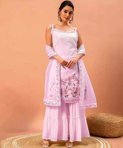 Pink Georgette Party Wear Salwar Kameez