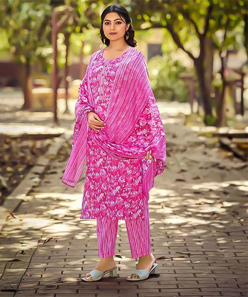Magenta  Cotton Printed Salwar Kameez in san jose